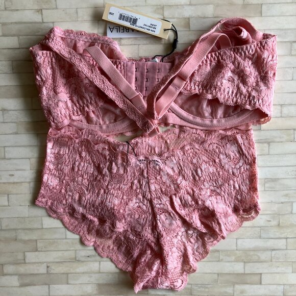 NWT Cosabella Set: Never Say Never Balconette Bra 32DD/32E & Panty S/M in Pink - Picture 8 of 10